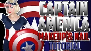 CAPTAIN AMERICA MAKEUP & NAIL TUTORIAL