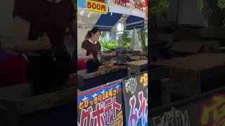 Food stalls and flea market at Ueno park.