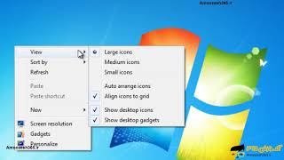 تغییر اندازه آیکون ها در ویندوز 7 Windows 7