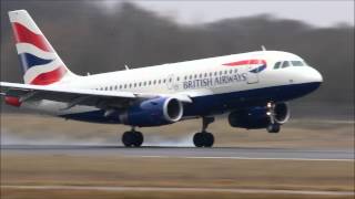 British Airways A319-100 smooth landing at ELLX Luxembourg rwy 24