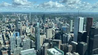 Scenic views of downtown Toronto, Canada from the CN Tower