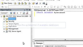 Create a new database: SQL Training by SQLSteps