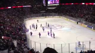 EDMONTON OIL KINGS minor hockey team's goal against KOOTENAY ICE