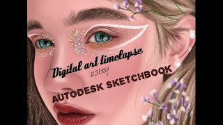 Portrait Digital Art using Autodesk Sketchbook (speedpaint)