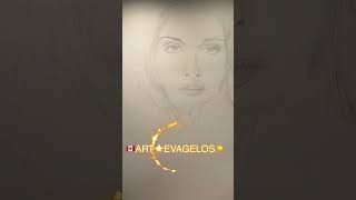 🇨🇦ART⭐️EVAGELOS☀️ pencil sketch portrait drawing of legendary singer ⭐️Celine Dion🌷