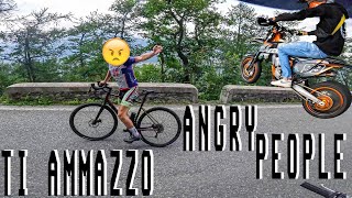 YZ 125 VS Angry People (Ciclista) - "Ti a*mazzo" - Come NON usare un 2 Tempi - (YZ 125 vs EX-CW 125)