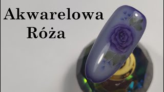 Jak namalować akwarelową różę || Malowanie akwarelą na paznokciach