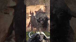 Angry lion attack buffalo🔥😳#wildlife #wildanimals #wildlifeplanet #shorts