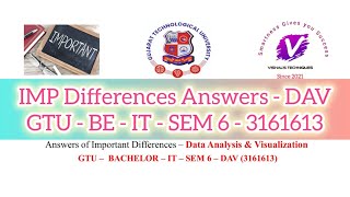 Answers of IMP Differences - DAV - 3161613 | Data Analysis & Visualization - IMP Differences | SEM 6