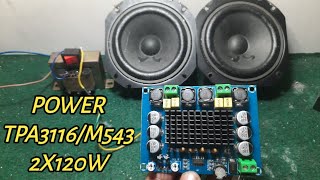 Review dan test power amplifier‼️M543/TPA3116 2X 120W