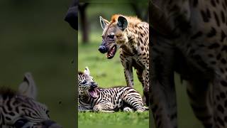 Hyena vs zabra 🦓 fighting for baby Survival #animallover #animals #hyena #babyanimals #animalworld