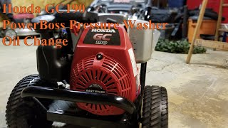 Honda GC190/PowerBoss Pressure Washer - Oil Change