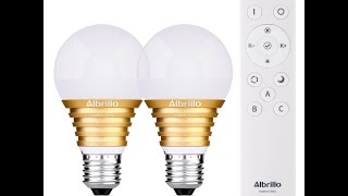 Albrillo E26 LED Dimmable Bulb 7W, 60 Watt Equivalent with Remote Control