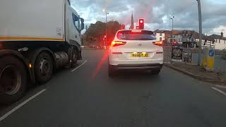 Police in cycle lane and lorry cutting me up. Hereford Sept 2023