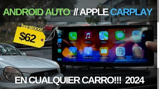 ANDROID AUTO Y CARPLAY EN CUALQUIER AUTO!! (VERSION 2024 Pantalla 10.2 PULGADAS)