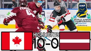 CANADA U20 VS LATVIA U20 HIGHLIGHTS WORLD JUNIORS 2024