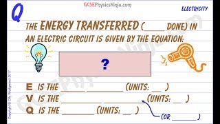 Electrical Energy Formula - Potential Difference and Charge - GCSE Physics