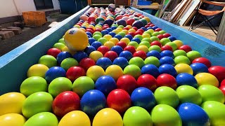 Welcome to Marble Run Live ☆ Handmade wooden rain gutter slope & colorful balls ASMR