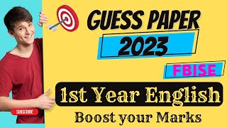 11th English Guess Paper 2023 | Most Important Questions 2023 Fbise