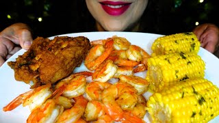 ASMR Shrimp, Fried Chicken, Corn on the Cob | Eating Sounds | No Talking