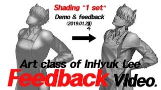 InHyuk Lee's Art feedback: How to shading on sketch (이인혁 그림 피드백/스케치에 명암 시범설명/스피드페인팅)