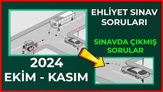 2024 EKİM KASIM EHLİYET SINAVI HAZIRLIK SORULARI / 2024 Çıkmış Ehliyet Soruları / 50 Soru