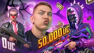 $50 000 UC! 🔥САМАЯ СУМАСШЕДШАЯ ПРОКАЧКА АККАУНТА ПОДПИСЧКИУ В PUBG Mobile - c ВЕБКОЙ | РЕАКЦИЯ