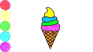 Ice Cream Drawing, Painting & Coloring For Kids and Toddlers_ Child Art #icecreamdrawing