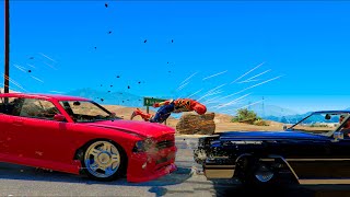 GTA 5 Iron Spiderman No Seatbelt Car Crashes - Spiderman Cars Gameplay