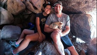 Hiking with our puppy @ Petroglyphs Trail  in Superstition Mountains