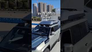 BYD EV + DJI drone #electriccar #electricvehicle #ev #caraccessories #emobility