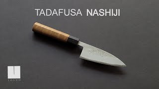 Tadafusa Nashiji Blue #2 Ajikiri 105mm Maple Handle (Saya)