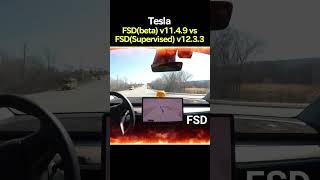 테슬라 FSD v11.4.9 사고날뻔, FSD v12.3.3와 비교 #shorts  #elonmusk #teslafsd #automobile