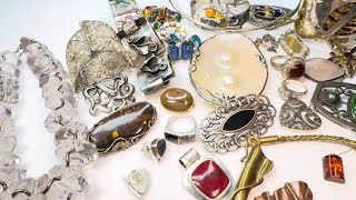 Unbelievable Vintage Sterling Silver Jewelry Haul From The Flea Market!