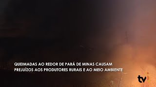 Queimadas ao redor de Pará de Minas causam prejuízos aos produtores rurais e ao meio ambiente