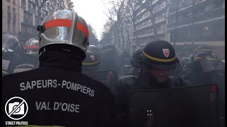 La manif des pompiers pros vire à l'affrontement avec la police - 28 Janvier 2020 à Paris