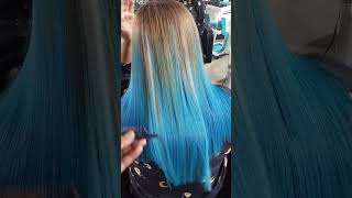 blue and green hairclour #hair #youtubeshorts #motivation #shots #trending #balayagecolor