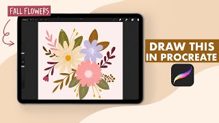 Draw With Me - Cute Fall Flowers In Procreate - Procreate Drawing Tutorial🌸