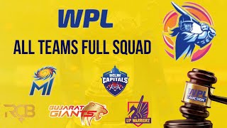 Womens Premier League | WPL All Teams Full Squad | RCB | MI | DC | UP | Gujrat | Playing XI |