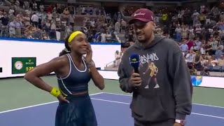 Coco Gauff interviewed by Nick Kyrgios after Bagel 🥯 performance | U.S. Open Tennis News Coverage