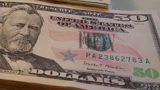 Counting $50 bills -- (subscriber request)