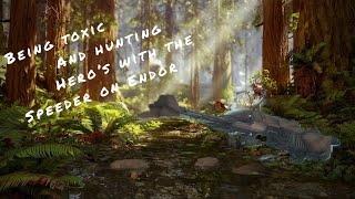 Star Wars battlefront 2: hero hunting on Endor with the speeder