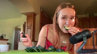 Asmr- cutting up a cucumber