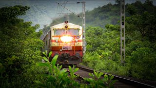 RAJDHANI In JUNGLE:Last Run With Diesel Locomotive:Monsoon Konkan Railways