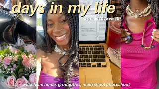 Vlog 🌸 | productive days in my life, work from home, graduation, photoshoot & more