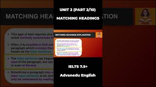 IELTS 7.5+ | Unit 2 - Ultimate Guide to IELTS Matching Headings (P2/10) | #shorts