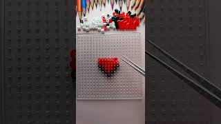 Red Heart keychain Idea with hama beads #art #craft #satisfying #diy #painting #heart #drawing