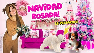 ARMANDO una NAVIDAD TODA ROSA💗 (Mi GATITA se pelea con UN OSO POLAR🐻‍❄️ falso??😱) | Ani Cat😻