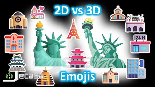 Emoji Meanings, 2D vs 3D Emojis, Part 24 - Buildings and Building Materials | Noto vs Fluent Emojis