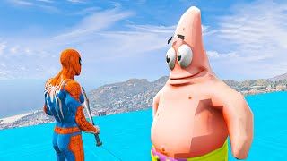 Spider-Man vs. Patrick in GTA 5 Epic Ragdoll Physics Jumps and Funny Fails #shorts #gtav #shortsfeed